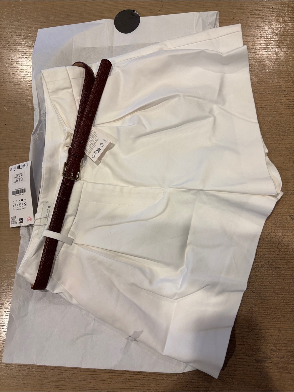 Zara Belted Pleated Shorts (S)